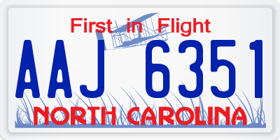 NC license plate AAJ6351