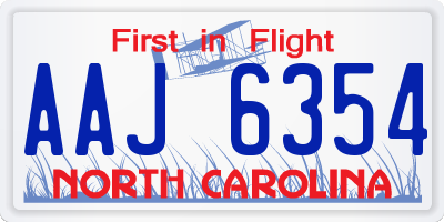 NC license plate AAJ6354