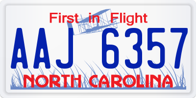 NC license plate AAJ6357