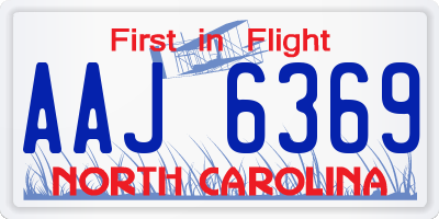 NC license plate AAJ6369