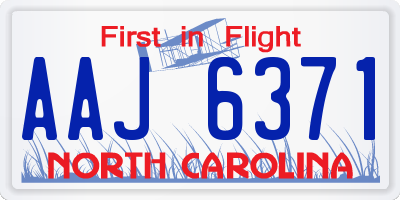 NC license plate AAJ6371
