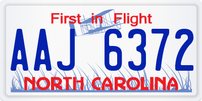 NC license plate AAJ6372