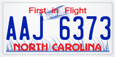 NC license plate AAJ6373