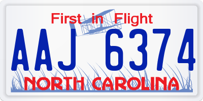 NC license plate AAJ6374