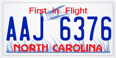 NC license plate AAJ6376