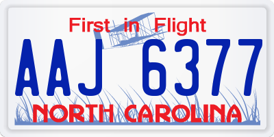 NC license plate AAJ6377