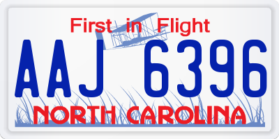 NC license plate AAJ6396