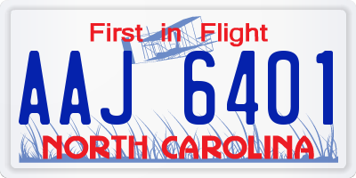 NC license plate AAJ6401