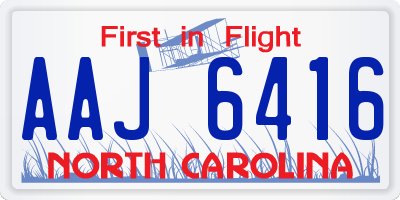 NC license plate AAJ6416