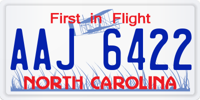NC license plate AAJ6422