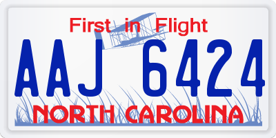 NC license plate AAJ6424