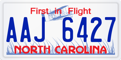 NC license plate AAJ6427