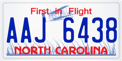 NC license plate AAJ6438