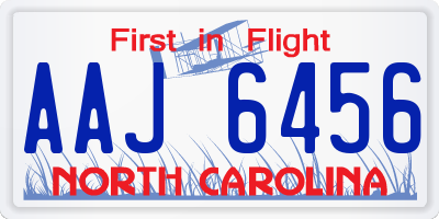 NC license plate AAJ6456