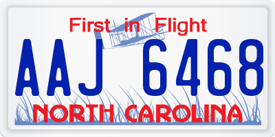 NC license plate AAJ6468