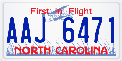 NC license plate AAJ6471