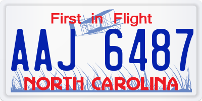 NC license plate AAJ6487