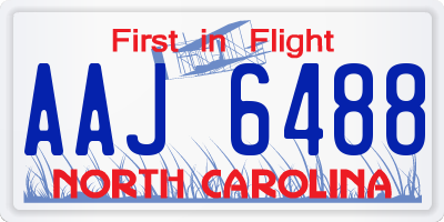 NC license plate AAJ6488