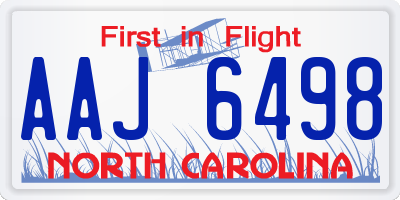 NC license plate AAJ6498