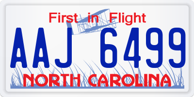 NC license plate AAJ6499