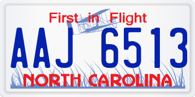 NC license plate AAJ6513