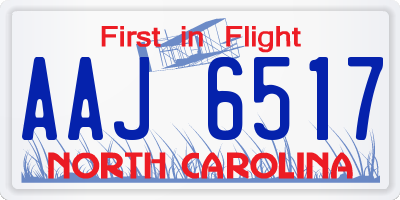 NC license plate AAJ6517