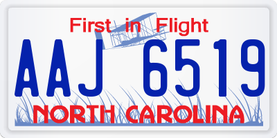 NC license plate AAJ6519
