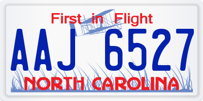 NC license plate AAJ6527