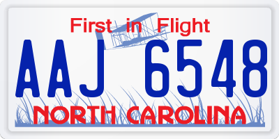 NC license plate AAJ6548