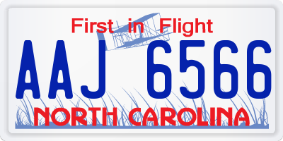 NC license plate AAJ6566