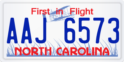 NC license plate AAJ6573