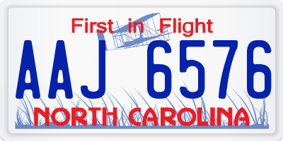 NC license plate AAJ6576