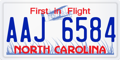 NC license plate AAJ6584