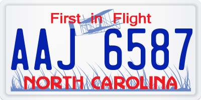 NC license plate AAJ6587