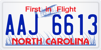NC license plate AAJ6613