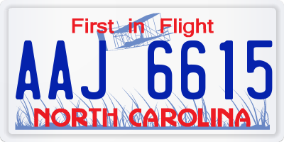 NC license plate AAJ6615