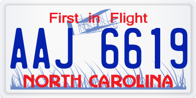 NC license plate AAJ6619