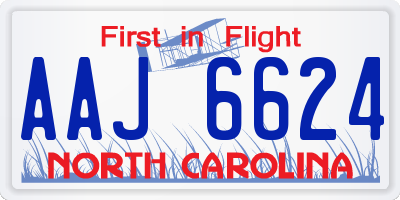 NC license plate AAJ6624