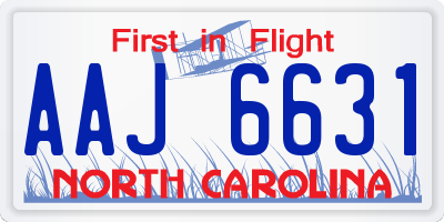 NC license plate AAJ6631