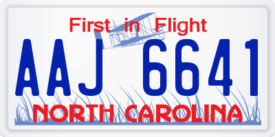 NC license plate AAJ6641