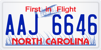 NC license plate AAJ6646