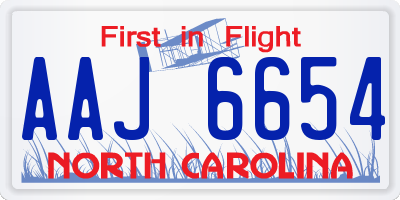 NC license plate AAJ6654