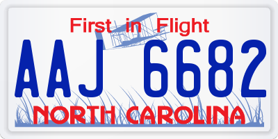 NC license plate AAJ6682