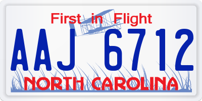 NC license plate AAJ6712