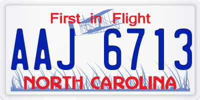 NC license plate AAJ6713
