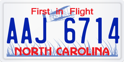 NC license plate AAJ6714