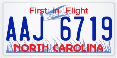 NC license plate AAJ6719