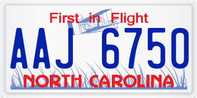 NC license plate AAJ6750