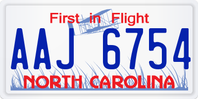NC license plate AAJ6754