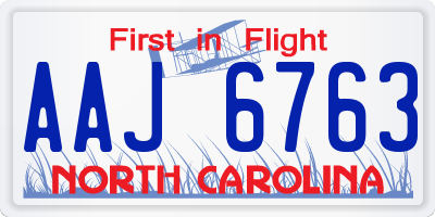 NC license plate AAJ6763